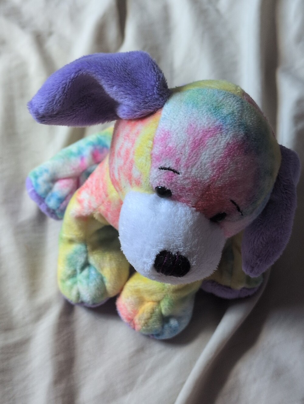 Webkinz HM385 Tie Dyed Puppy Dog Plush Rainbow Pride NO CODE Y2K Retired